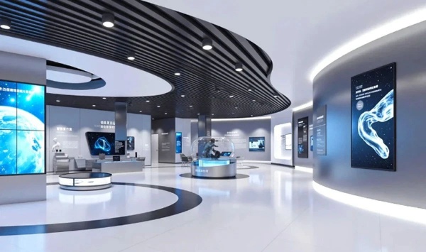 極簡科技風展廳解碼未來企業的空間語言